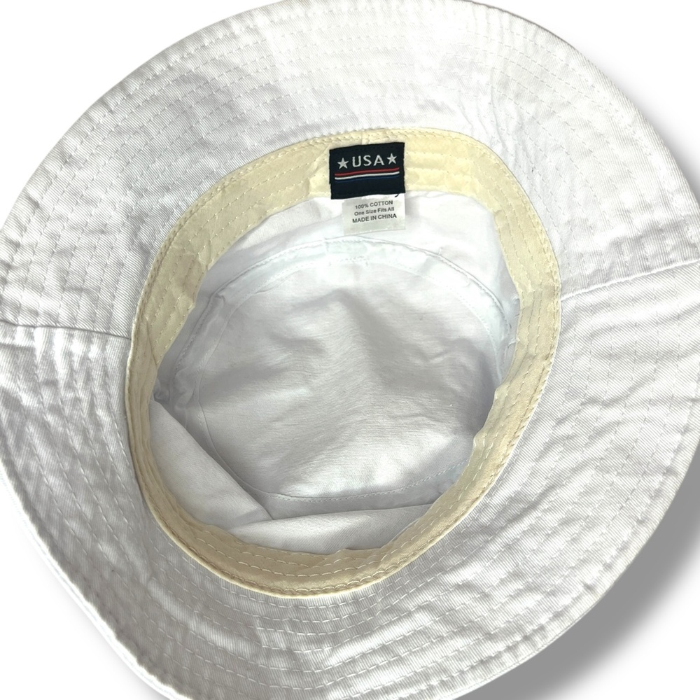 USA Washington D.C. White Floppy Bucket Hat with Pocket 100%‎ Cotton - Picture 5 of 8